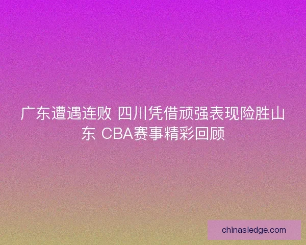 广东遭遇连败 四川凭借顽强表现险胜山东 CBA赛事精彩回顾